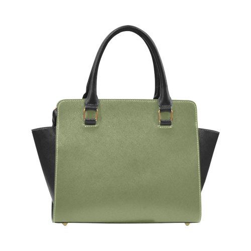 Cedar Green Color Accent Rivet Shoulder Handbag (Model 1645)