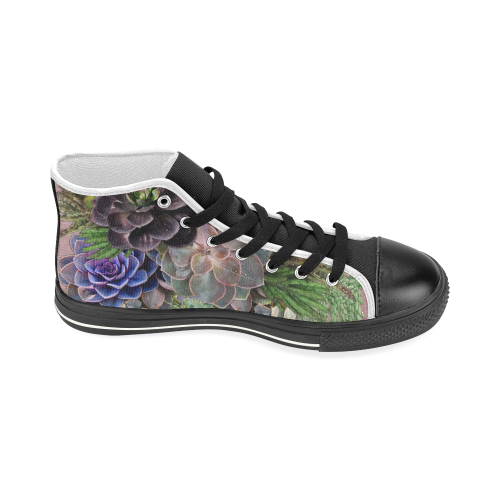 large succulent display Women's Classic High Top Canvas Shoes (Model 017)