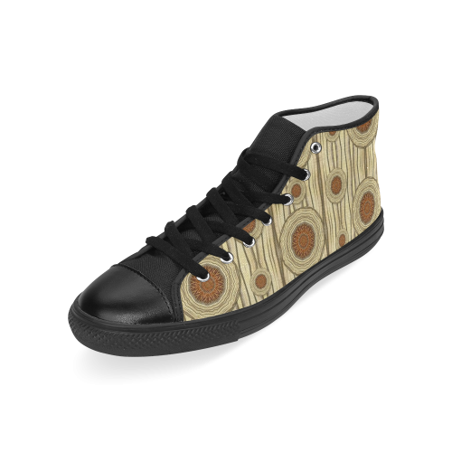 Decorative wood Men’s Classic High Top Canvas Shoes (Model 017)