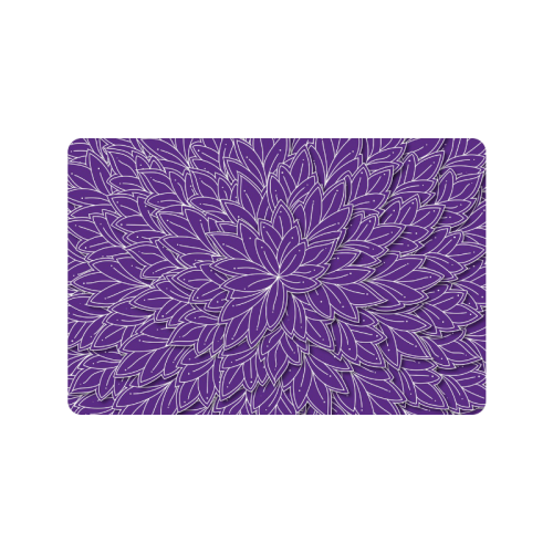 floating leaf pattern royal purple white