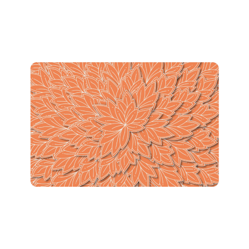 floating leaf pattern orange white