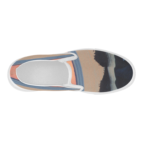 Dusk on the Sea Women's Slip-on Canvas Shoes (Model 019)