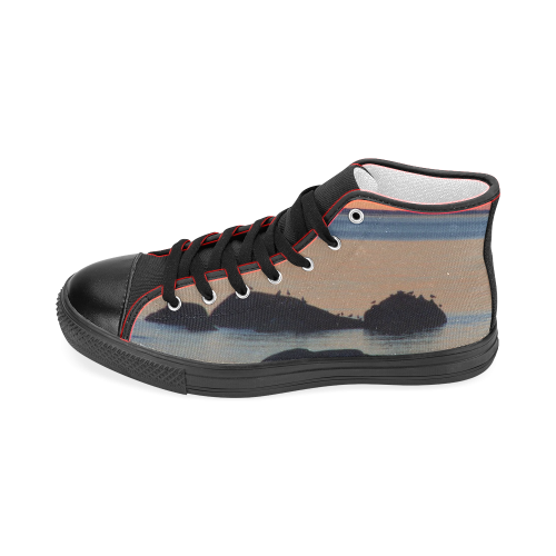 Dusk on the Sea Men’s Classic High Top Canvas Shoes (Model 017)