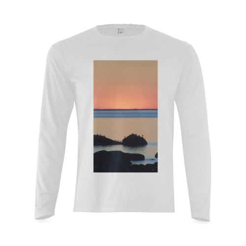 Dusk on the Sea Sunny Men's T-shirt (long-sleeve) (Model T08)