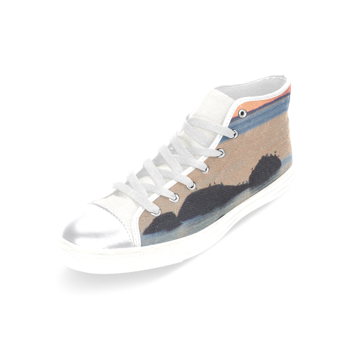 Dusk on the Sea Women's Classic High Top Canvas Shoes (Model 017)