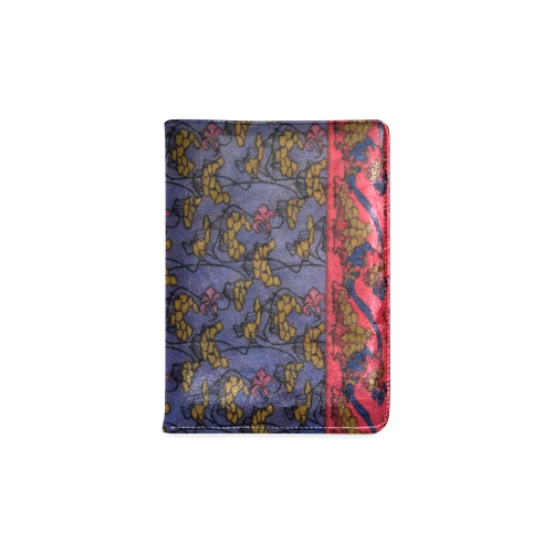 Art Nouveau Red Blue and Green Floral Custom NoteBook A5