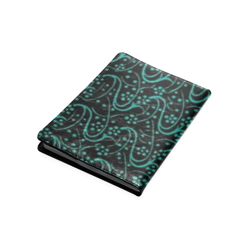 Vintage Swirl Floral Turquoise Black Custom NoteBook B5