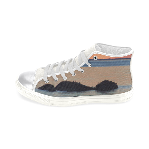 Dusk on the Sea Women's Classic High Top Canvas Shoes (Model 017)