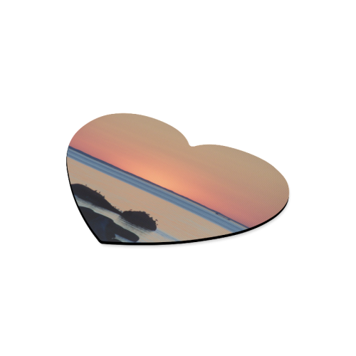 Dusk on the Sea Heart-shaped Mousepad