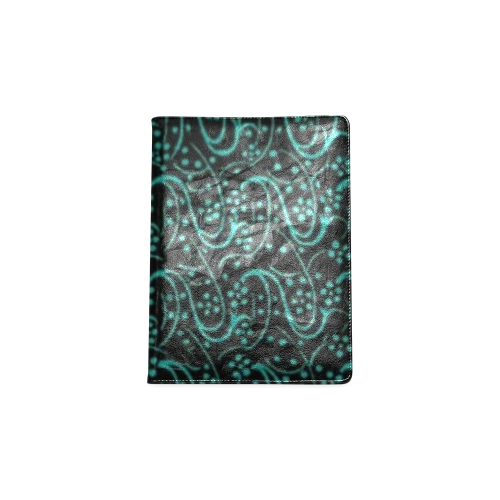 Vintage Swirl Floral Turquoise Black Custom NoteBook B5