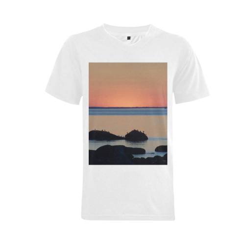 Dusk on the Sea Men's V-Neck T-shirt (USA Size) (Model T10)