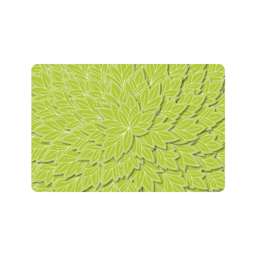 floating leaf pattern spring green white nature