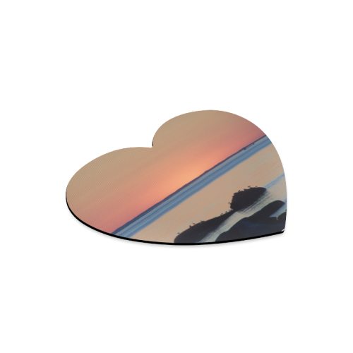 Dusk on the Sea Heart-shaped Mousepad