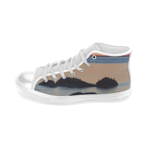 Dusk on the Sea Men’s Classic High Top Canvas Shoes (Model 017)
