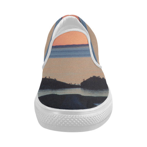 Dusk on the Sea Women's Slip-on Canvas Shoes (Model 019)