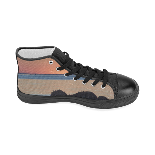 Dusk on the Sea Women's Classic High Top Canvas Shoes (Model 017)