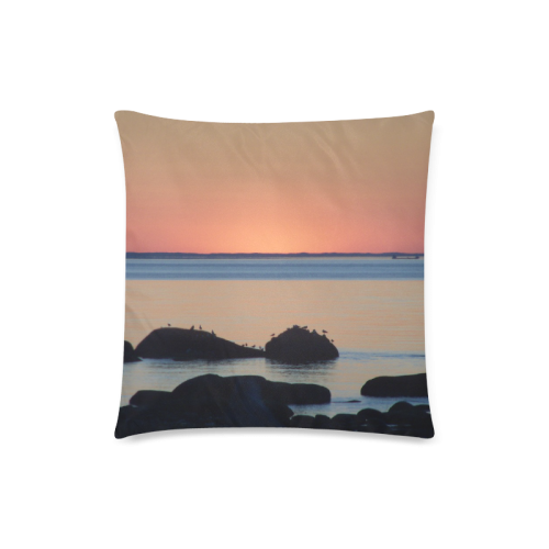 Dusk on the Sea Custom Zippered Pillow Case 18"x18"(Twin Sides)