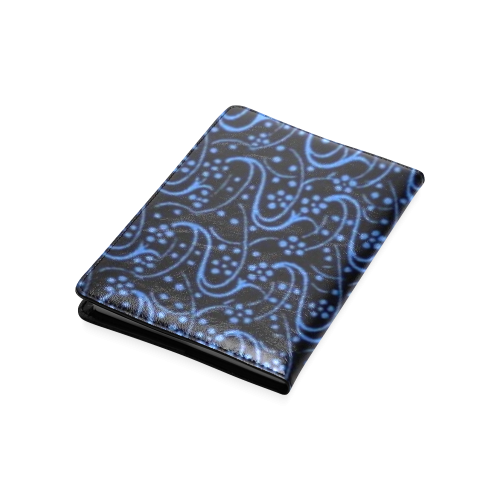 Vintage Swirl Floral Blue Black Custom NoteBook A5