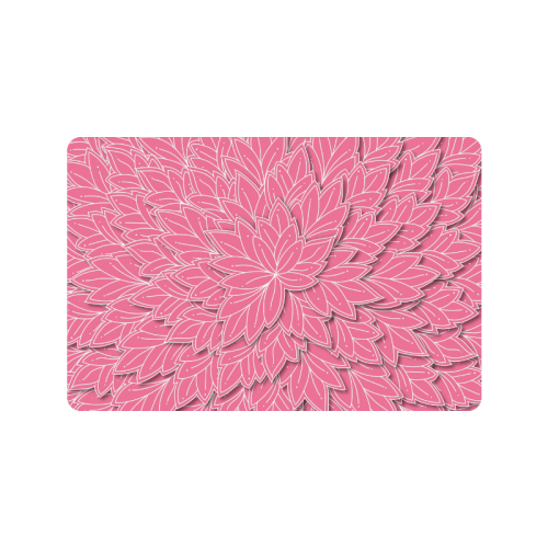 floating leaf pattern pink white