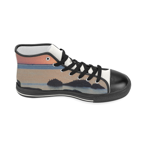 Dusk on the Sea Women's Classic High Top Canvas Shoes (Model 017)