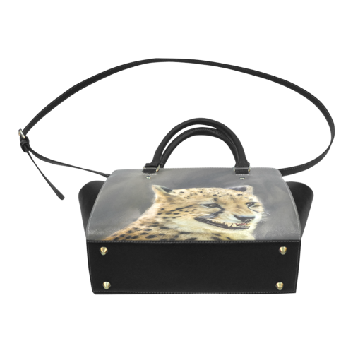 Painting  Grinning Cheetah Portrait Classic Shoulder Handbag (Model 1653)