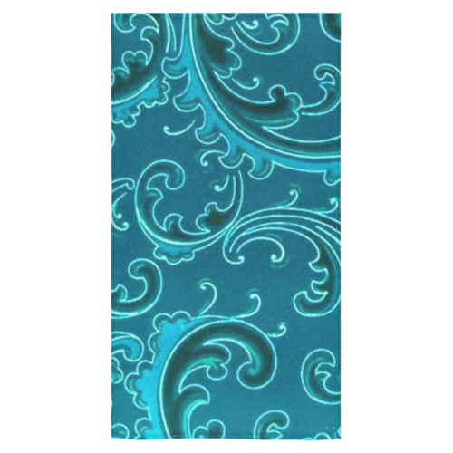 Vintage Swirls Curlicue Teal Turquoise Peacock Bath Towel 30"x56"