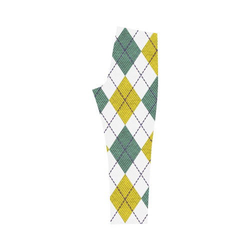 ARGYLE GOLD AND GREEN Capri Legging (Model L02)