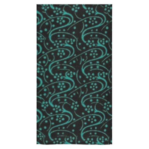 Vintage Swirl Floral Turquoise Black Bath Towel 30"x56"