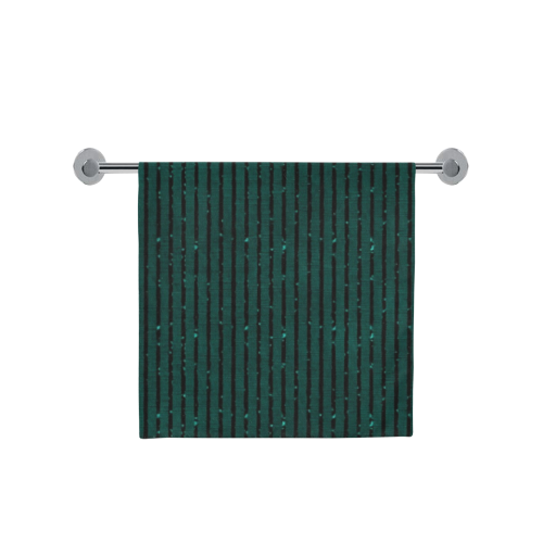 Teal Glitter Stripe Bath Towel 30"x56"