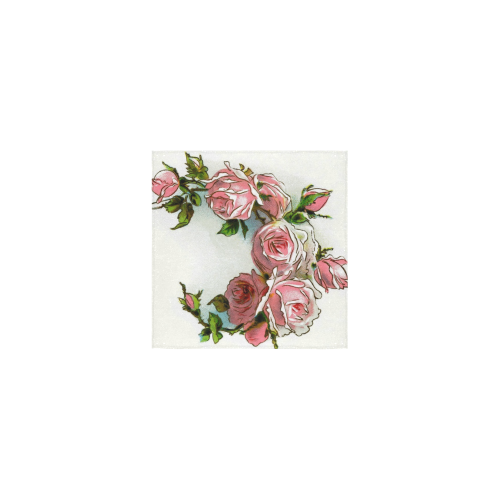 Vintage Pink Rose Floral Square Towel 13“x13”