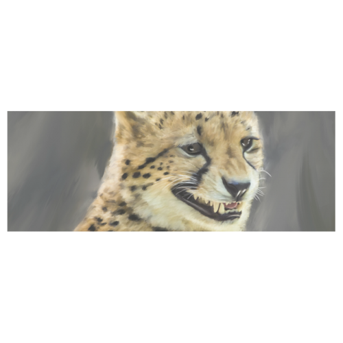 Painting  Grinning Cheetah Portrait Travel Mug (Silver) (14 Oz)
