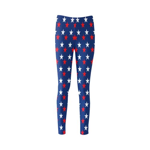 STARS RED AND WHITE Cassandra Women's Leggings (Model L01)