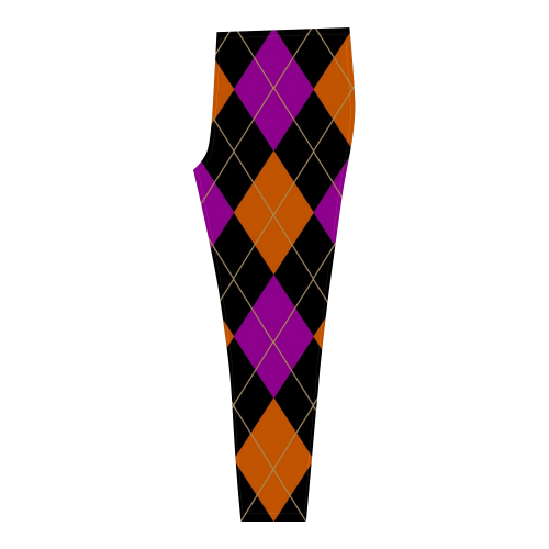 ARGYLE ORANGE AND PURPLE Cassandra Women's Leggings (Model L01)