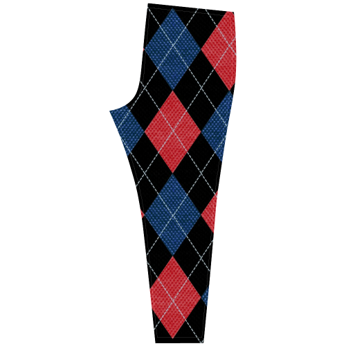 ARGYLE RED AND BLUE Cassandra Women's Leggings (Model L01)