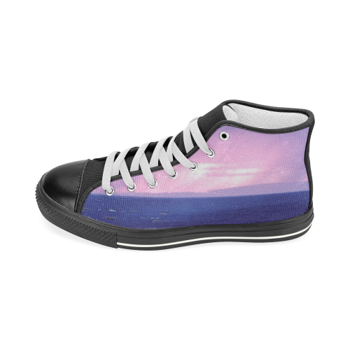 Purple Rain Women's Classic High Top Canvas Shoes (Model 017)