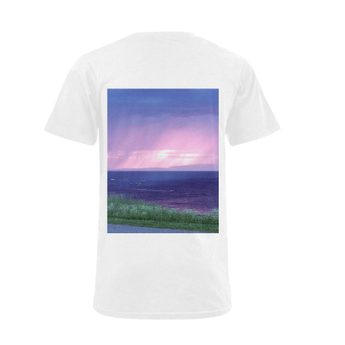 Purple Rain Men's V-Neck T-shirt (USA Size) (Model T10)
