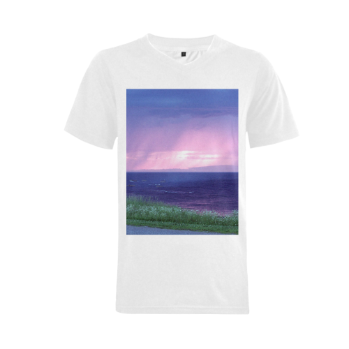 Purple Rain Men's V-Neck T-shirt (USA Size) (Model T10)