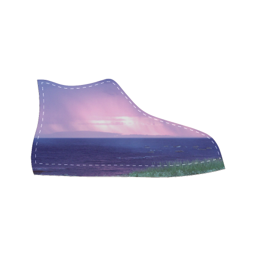 Purple Rain Women's Classic High Top Canvas Shoes (Model 017)