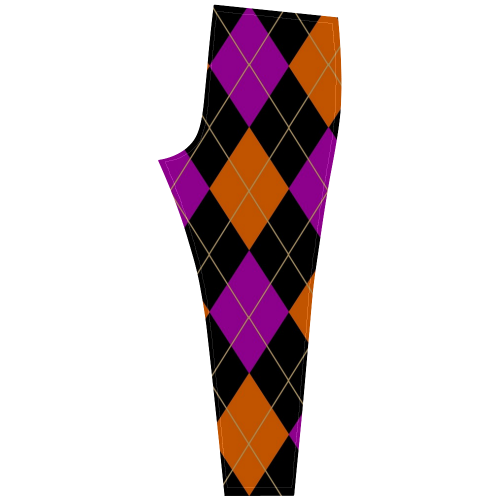 ARGYLE ORANGE AND PURPLE Cassandra Women's Leggings (Model L01)