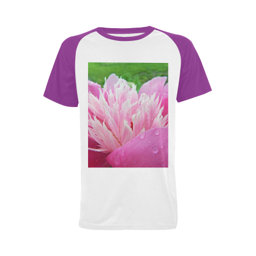 Wet Peony Men's Raglan T-shirt (USA Size) (Model T11)