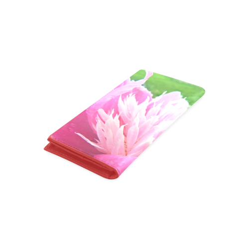 Wet Peony Women's Leather Wallet (Model 1611)