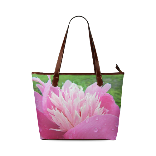 Wet Peony Shoulder Tote Bag (Model 1646)