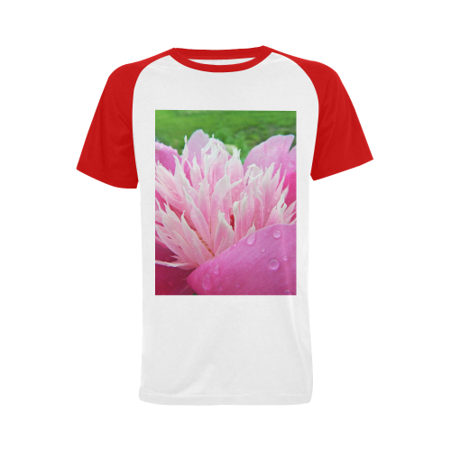 Wet Peony Men's Raglan T-shirt (USA Size) (Model T11)