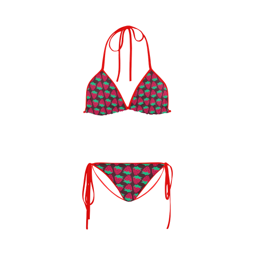 Strawberry Pattern Custom Bikini Swimsuit