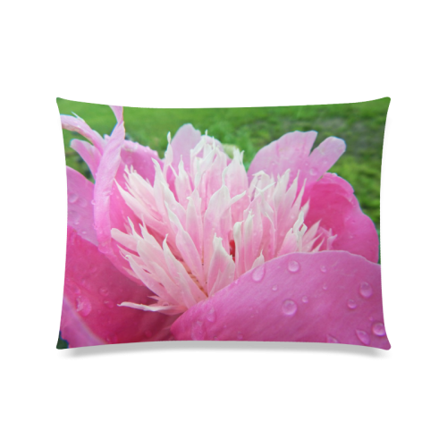 Wet Peony Custom Zippered Pillow Case 20"x26"(Twin Sides)