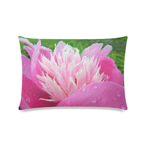 Wet Peony Custom Zippered Pillow Case 16"x24"(Twin Sides)