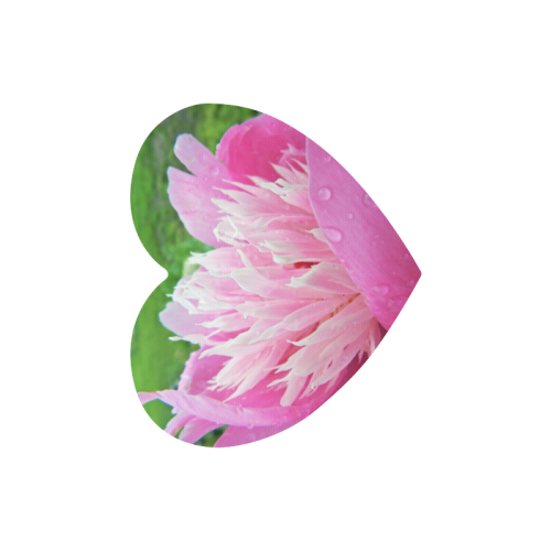 Wet Peony Heart-shaped Mousepad