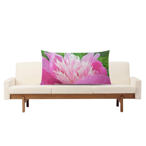 Wet Peony Rectangle Pillow Case 20"x36"(Twin Sides)