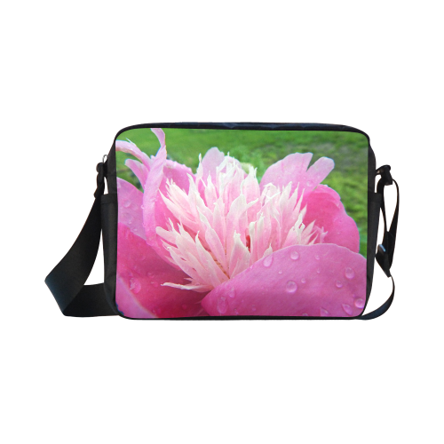 Wet Peony Classic Cross-body Nylon Bags (Model 1632)