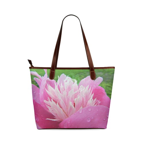 Wet Peony Shoulder Tote Bag (Model 1646)